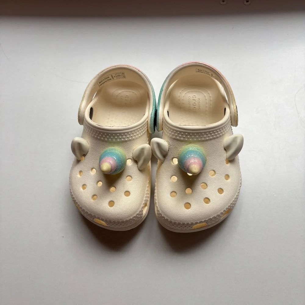 CROCS Kid Unicorn Clogs Toddler Classic I AM Rainbow Unicorn Clog Size C6 Size 6